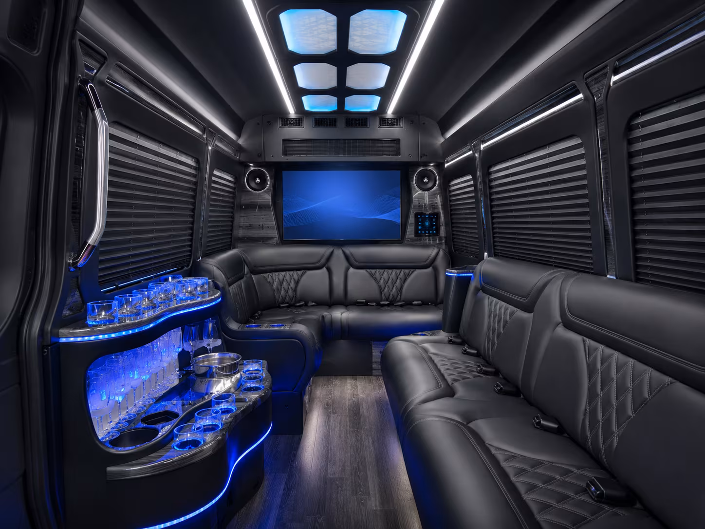 washington 40 passenger party bus interior
